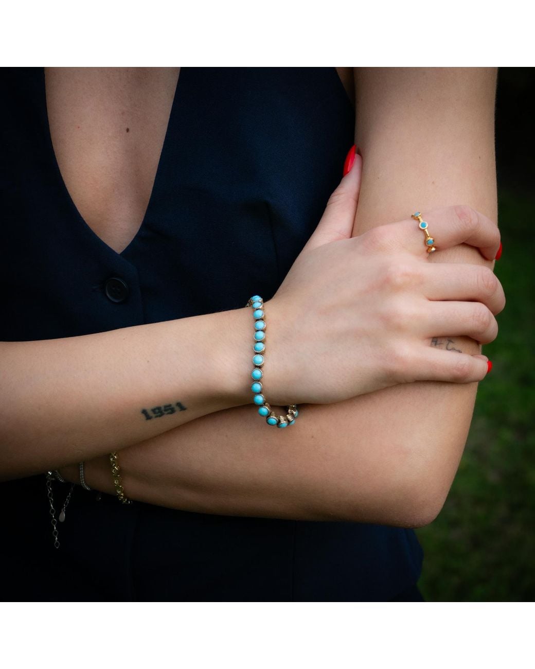 Ebru Jewelry Blue Tennis Bracelet