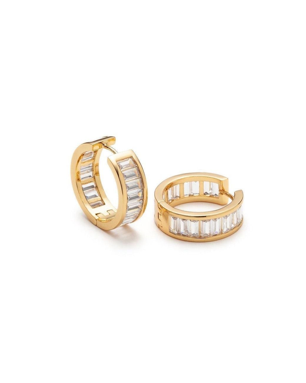 With Love Darling Metallic Crystal Hoop Earrings