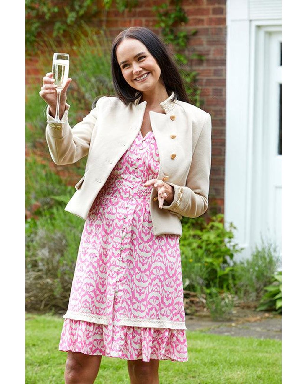 Guinea London Pink Cream Summer Dress