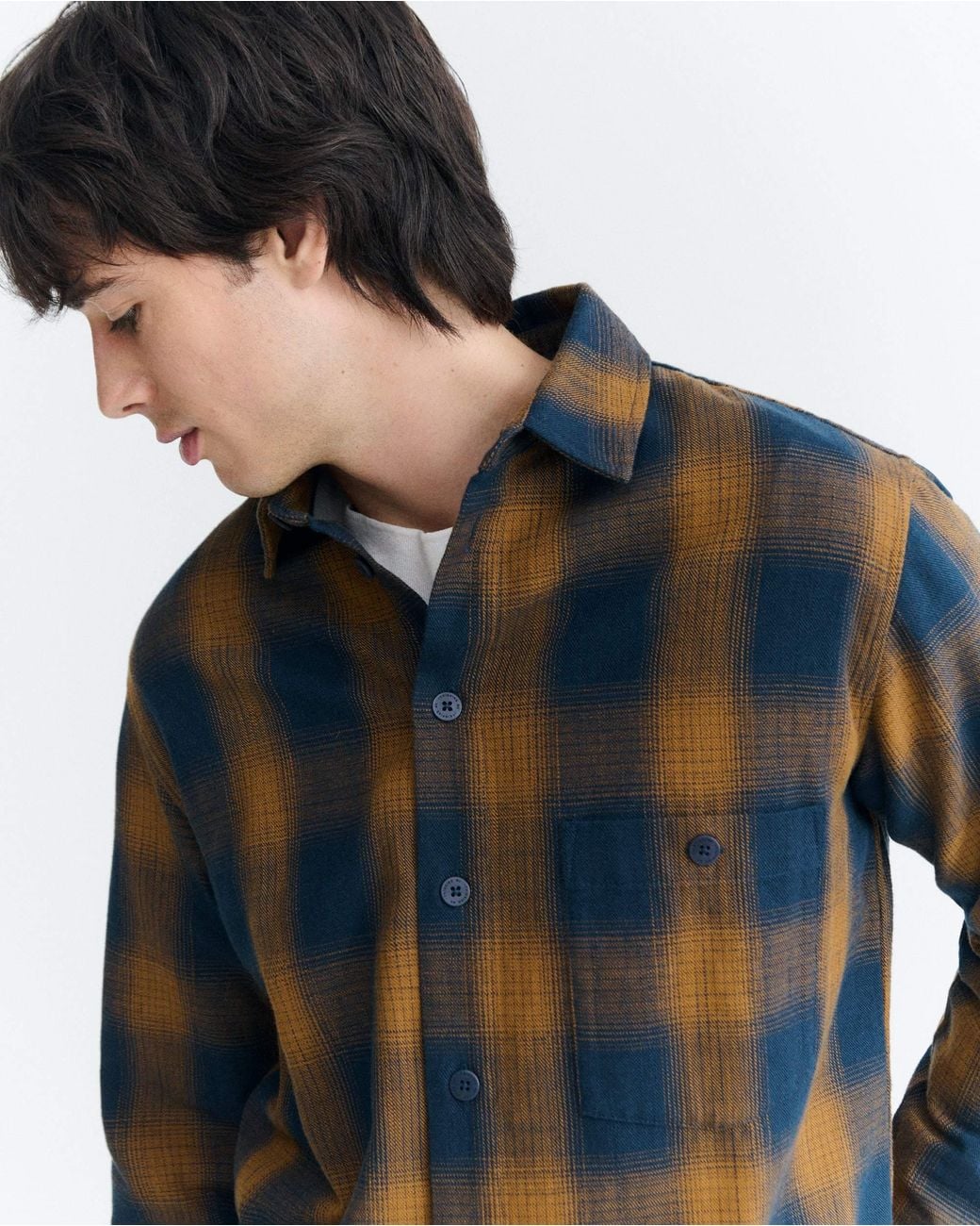Thinking Mu Brown Theo Check Overshirt for men
