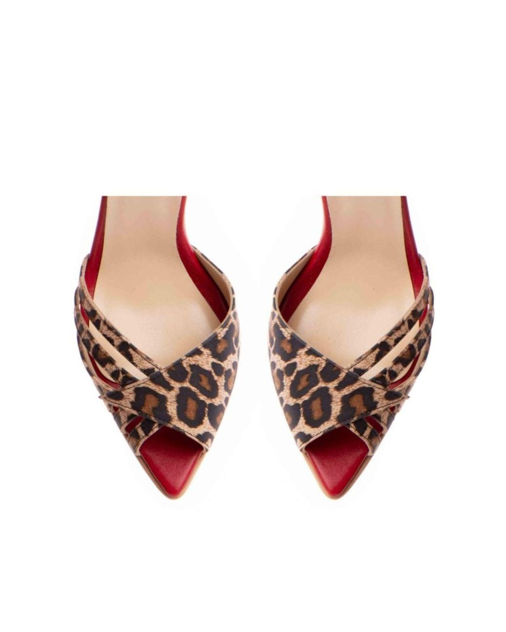 The 5Th Element Pink Amina Leopard & Leather Heel Sandals