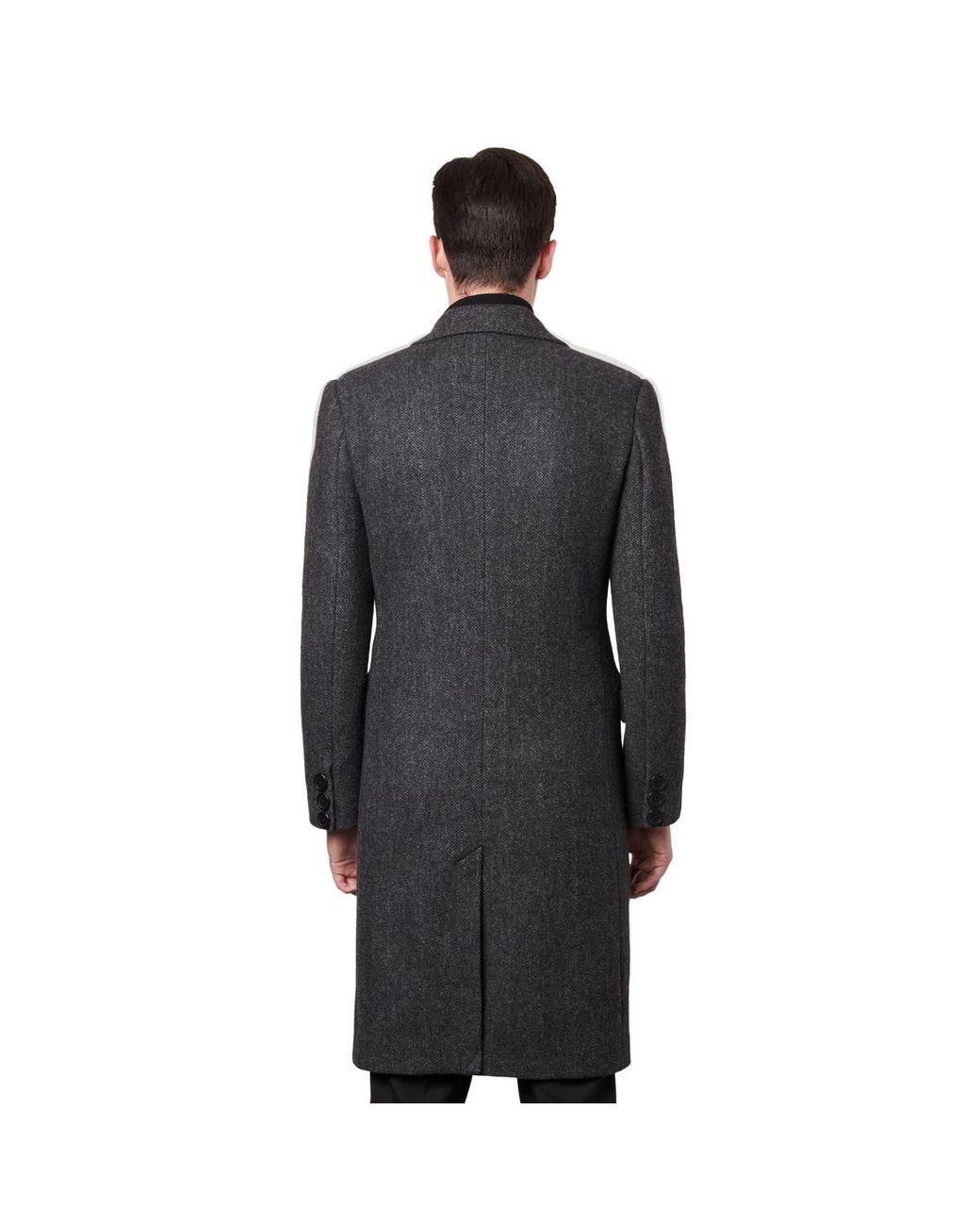 SEREN LONDON Gray Single Breasted Wool Coat for men