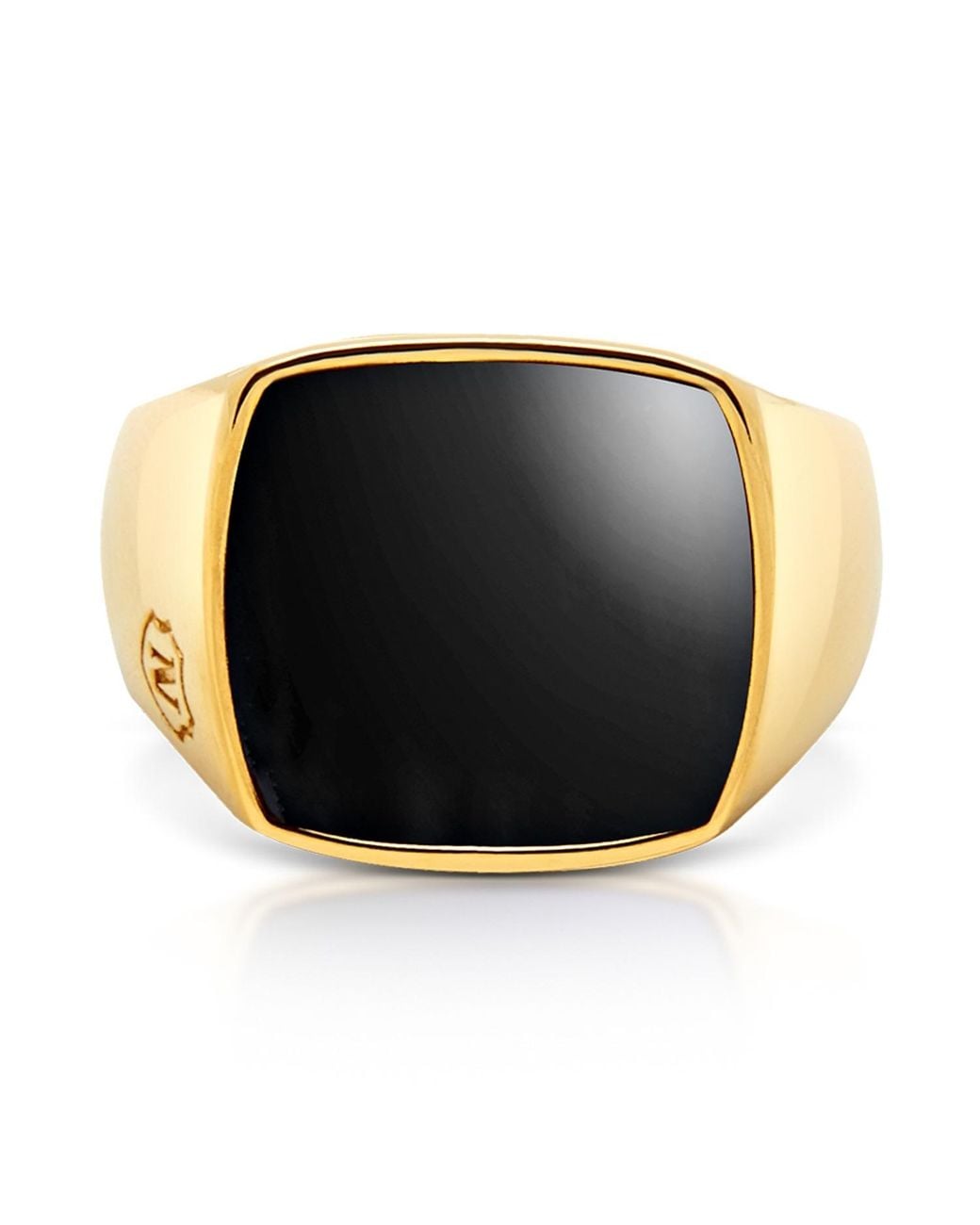 Nialaya Multicolor Signet Ring With Onyx for men