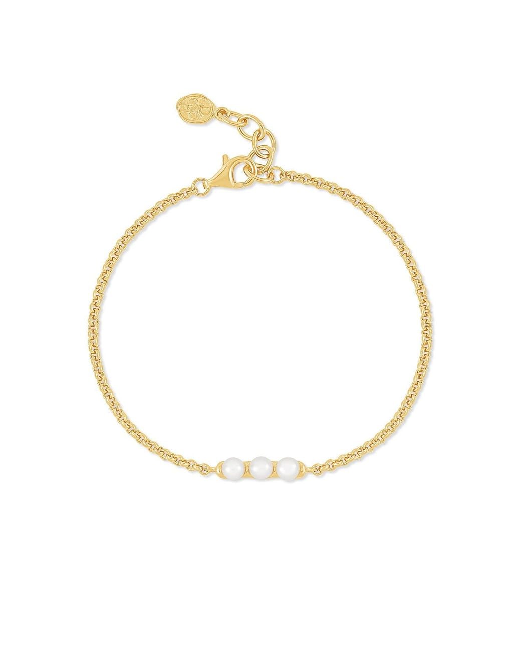 Dower & Hall Metallic Triple Luna Pearl Row Bracelet