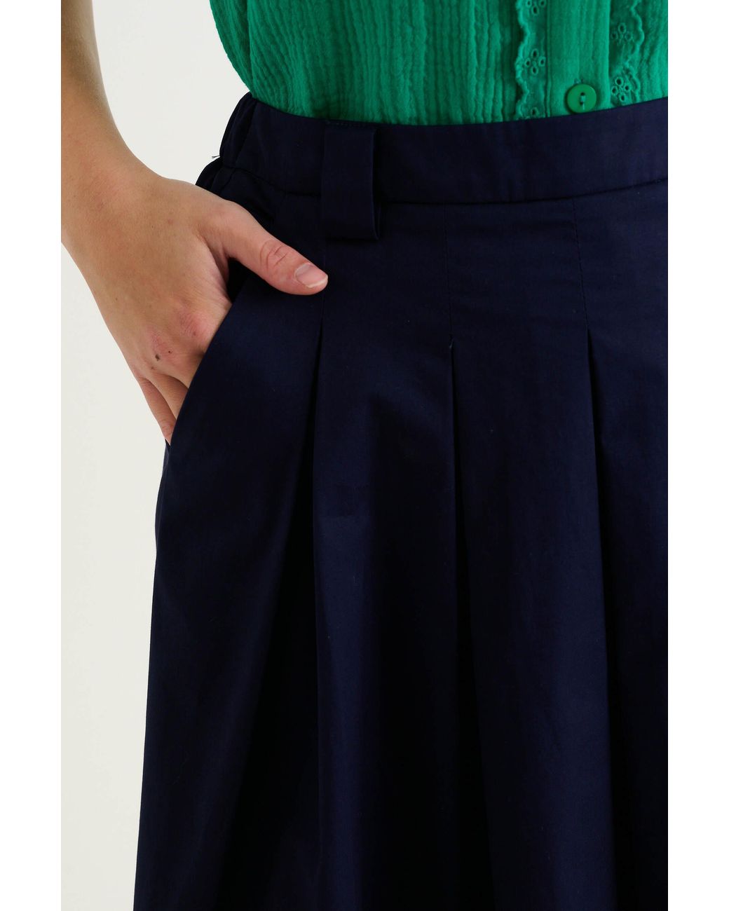 Louche Blue Alexia Recycled Cotton Midaxi Skirt
