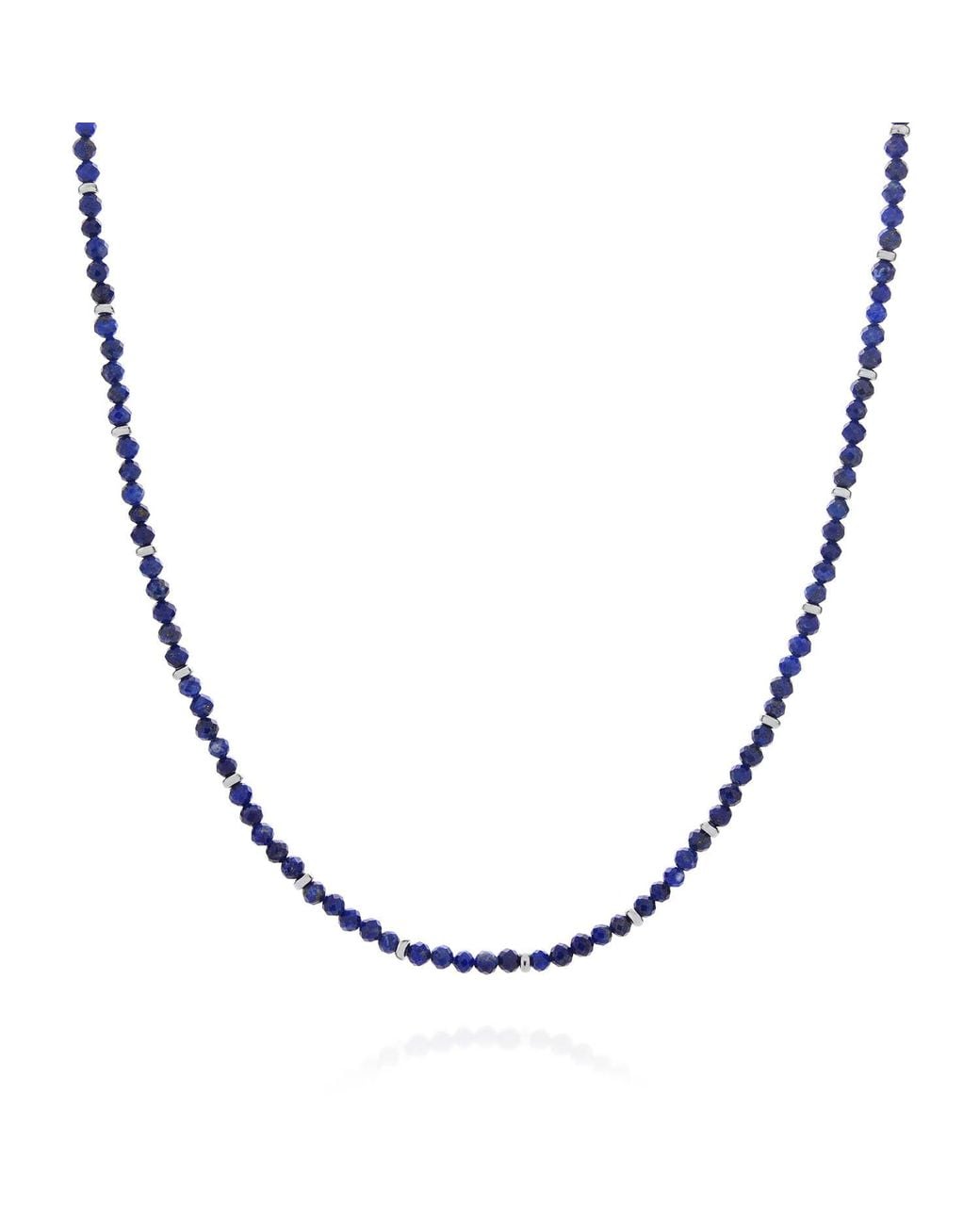 Nellou Jewellery Metallic Lapis September Birthstone Orbit Necklace