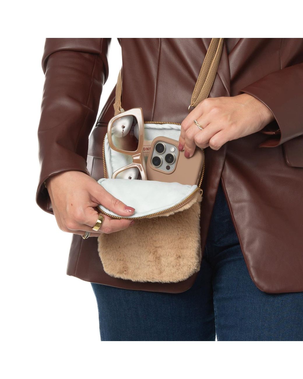 Sidney Byron Natural The Heather Winter Cellphone Crossbody