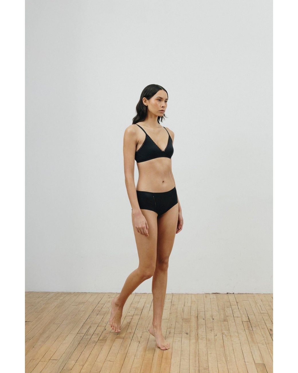 Verdant Intimates Black Modal Air Boyshort