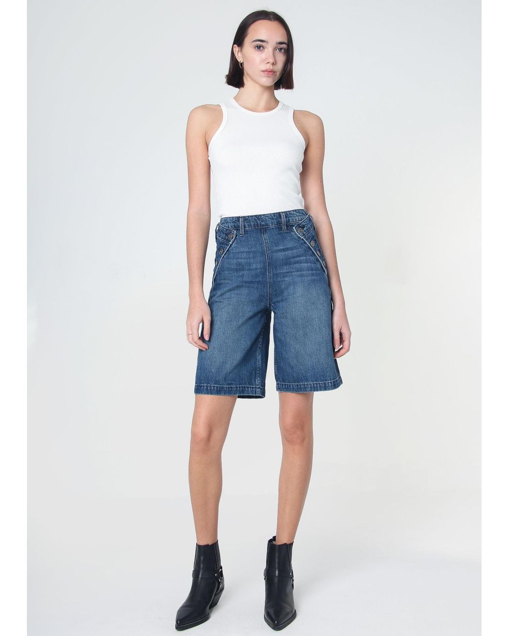 NOEND Blue Dina High Waisted Jorts