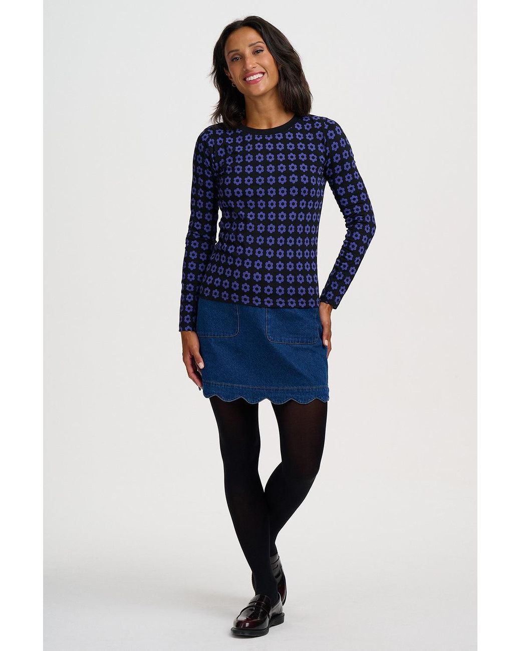 Sugarhill Blue Josie Jersey Top Floral
