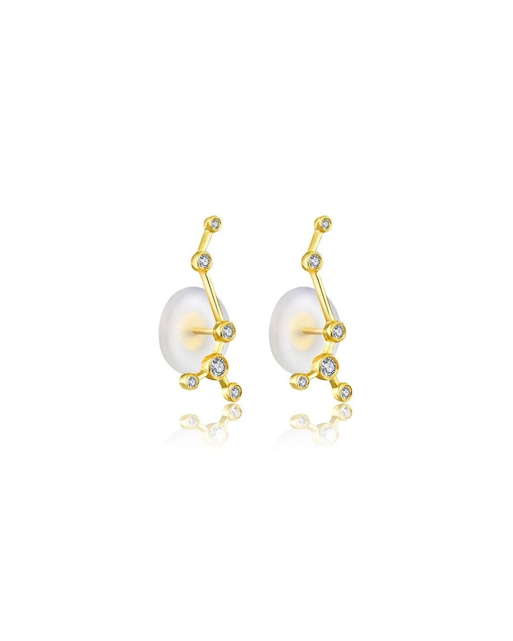 Genevieve Collection Metallic Scorpio Zodiac Constellation Earring 18K & Diamond