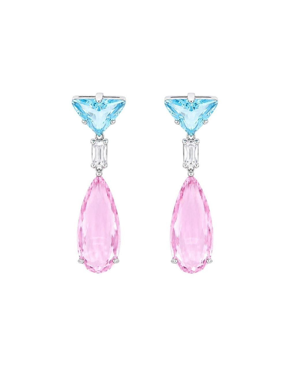 Uchi and Soto Blue Hanabi Stone Shapes Drop Earrings