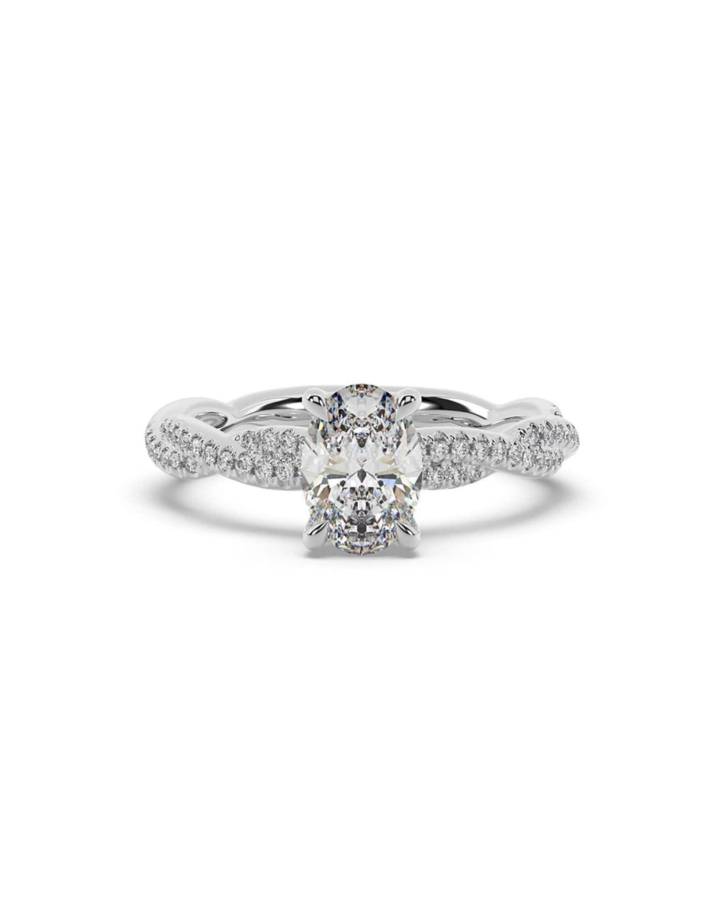 Artisan White 14K Cocktail Ring With Oval Lab-Grown Diamond