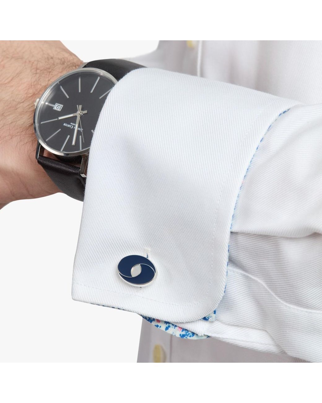 Simon Carter Blue Oval Eye Cufflink for men