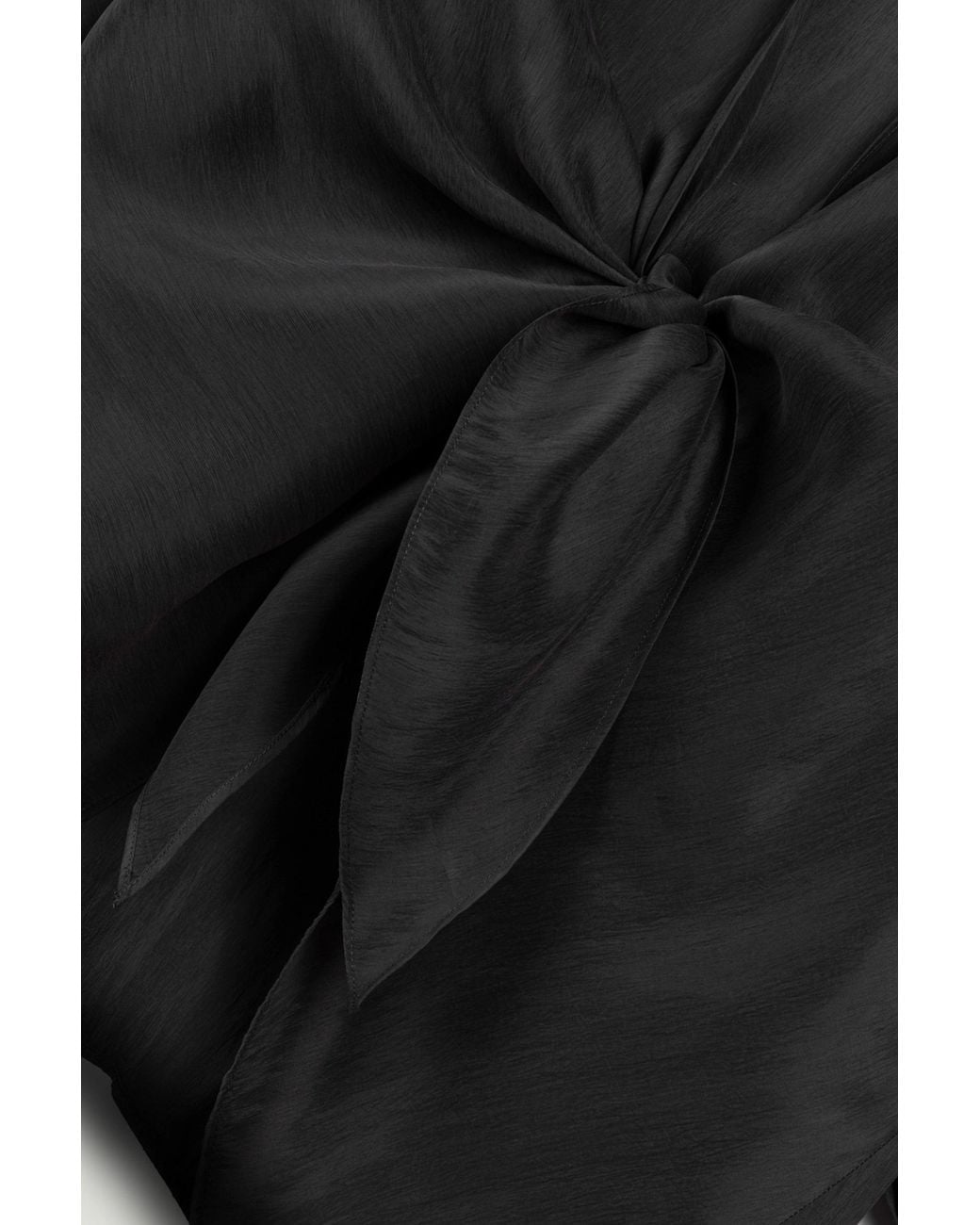 Nocturne Black Front-Tie Longline Shirt