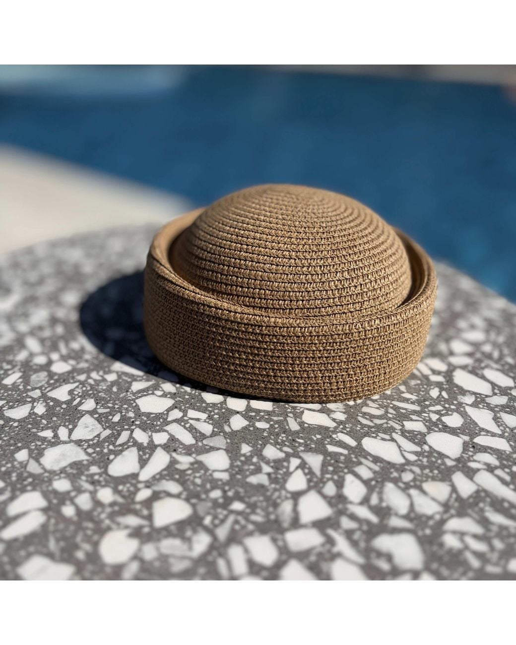 London Atelier Byproduct Brown Neutrals Natural Straw Pillbox Hat