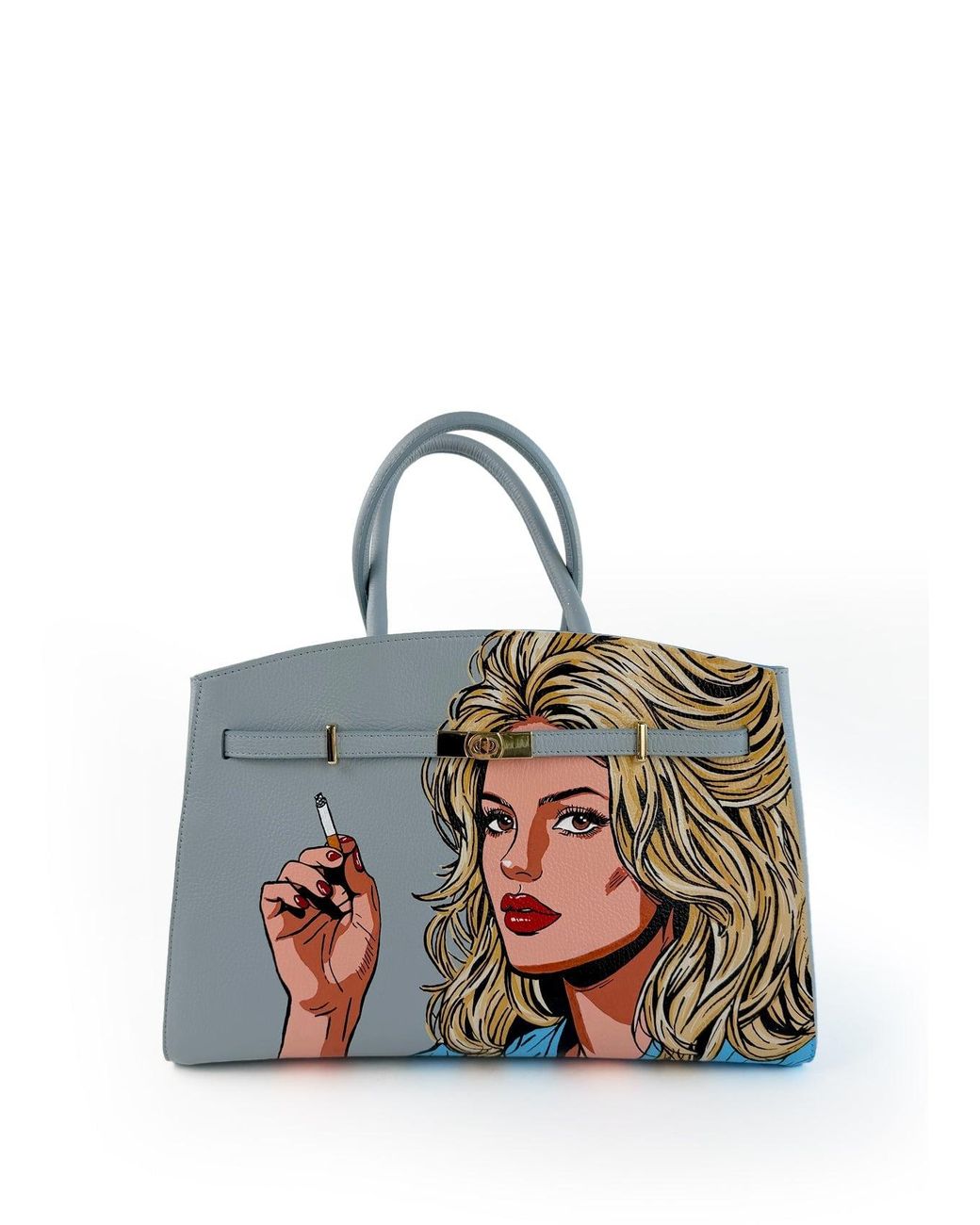 Maison Rubaiyat Blue Gisèle Hand-Painted Leather Tote Bag – Brigitte