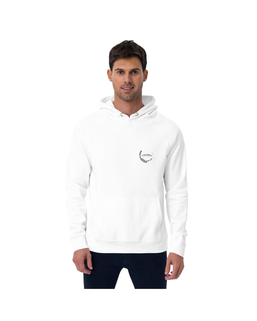 Anchor and Crew White Art & Momentum Creative Standard Organic Cotton Hoodie