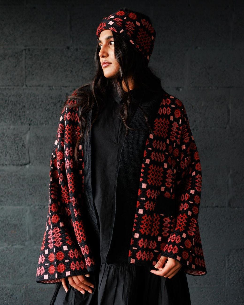 Mabli Red Carthen Merino Head Wrap