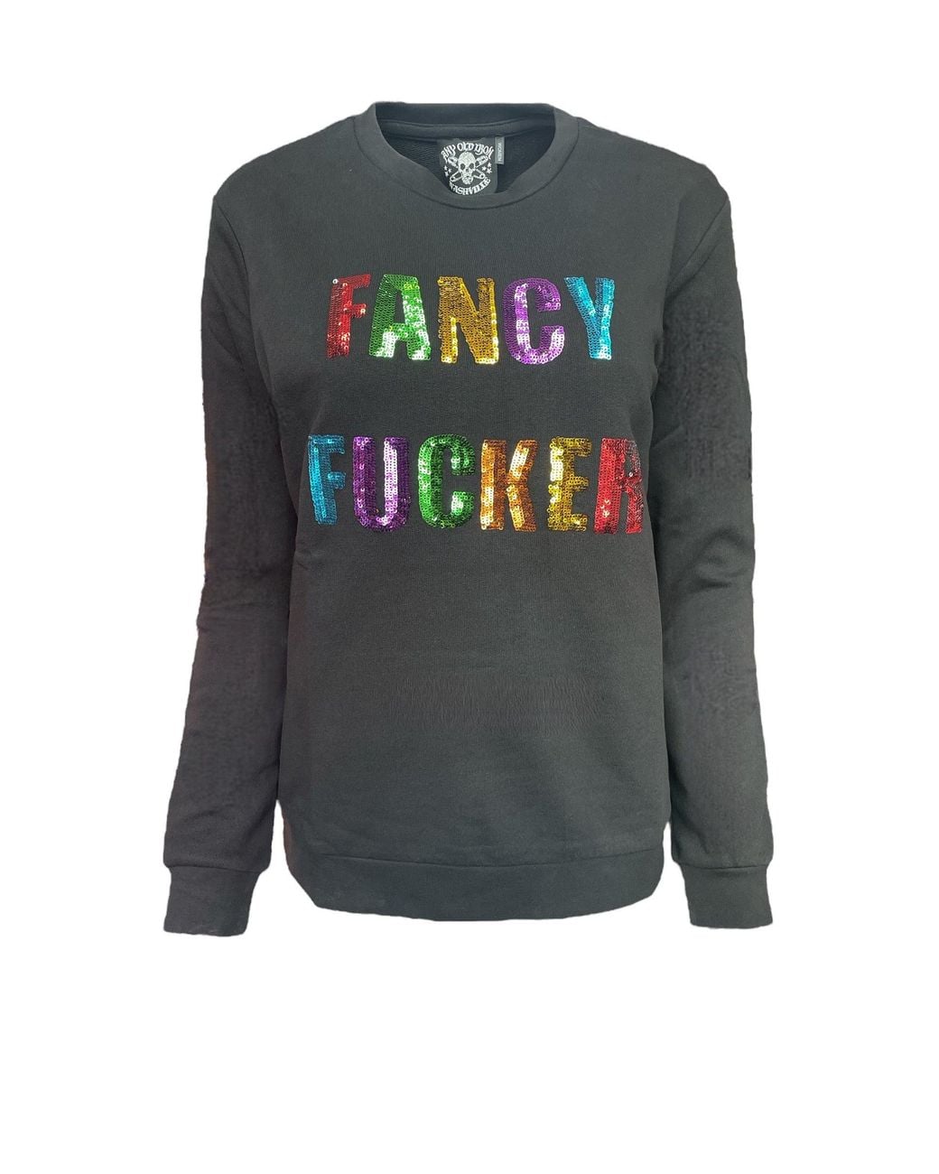 Any Old Iron Gray Fancy Fucker Sequin Sweatshirt