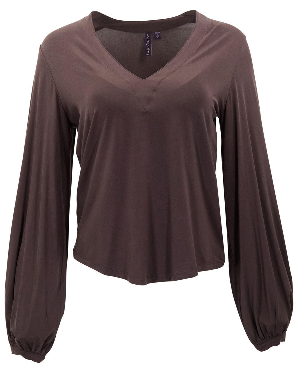 Lords of Harlech Val Brownie Lyocell Stretch V-Neck Top