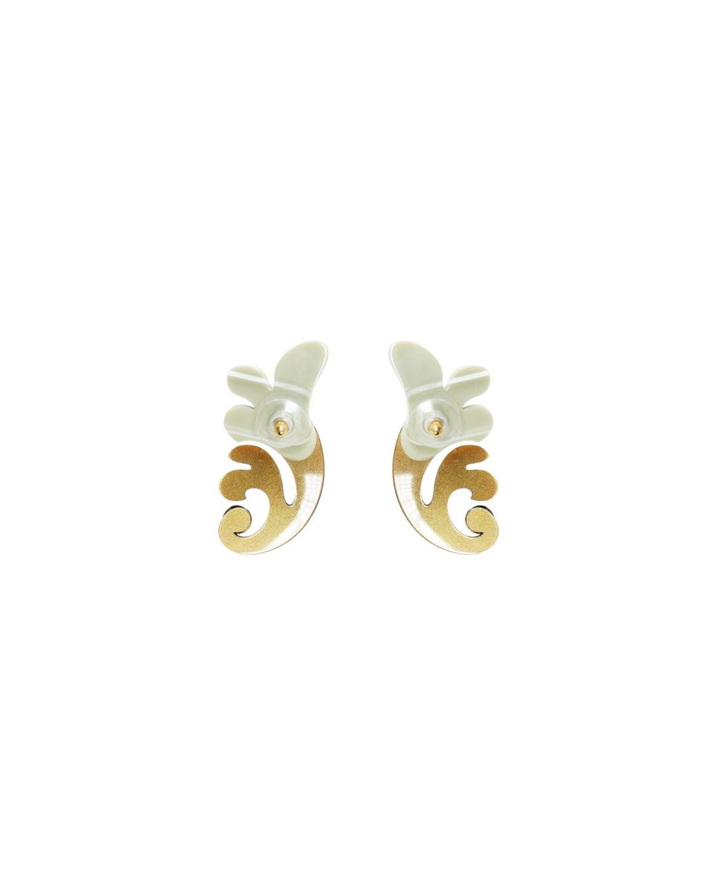 Gissa Bicalho Black Acrylic Handmade Earring Rosebush