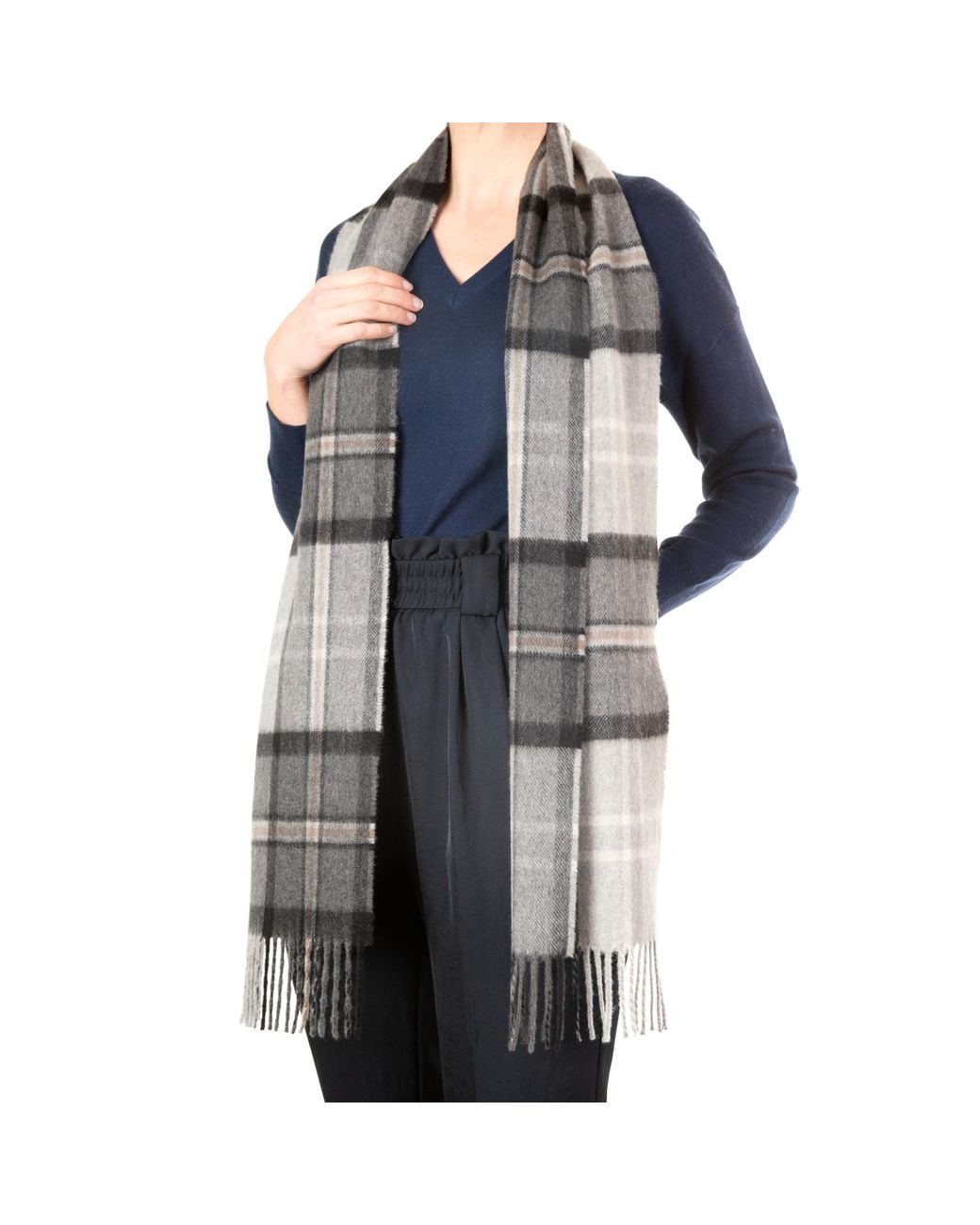 Kinalba Gray Oban Alba Cashmere Scarf for men