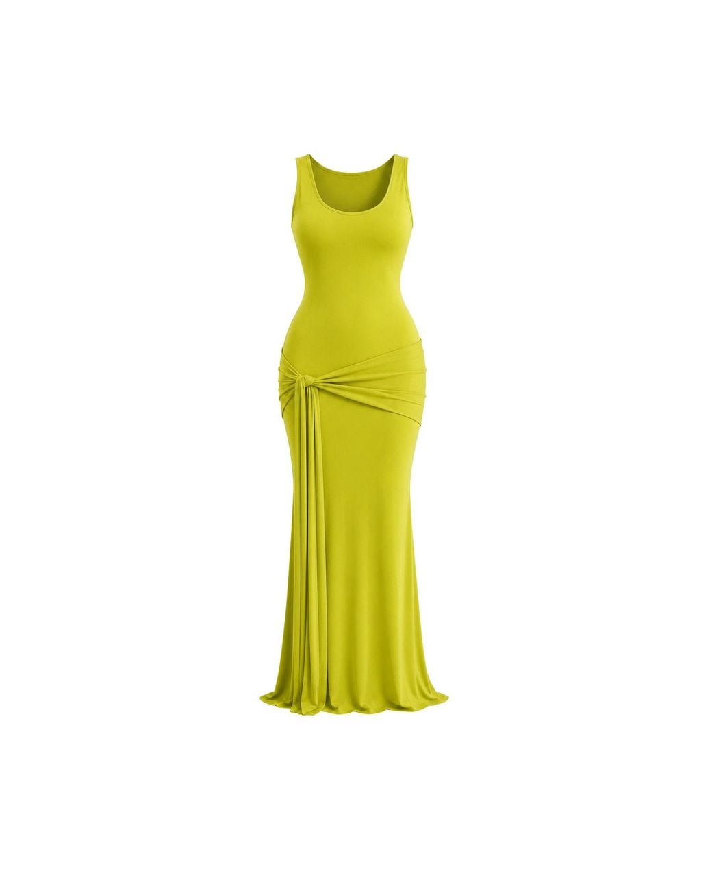 Maison De Gala Yellow Serena Lime Maxi Dress