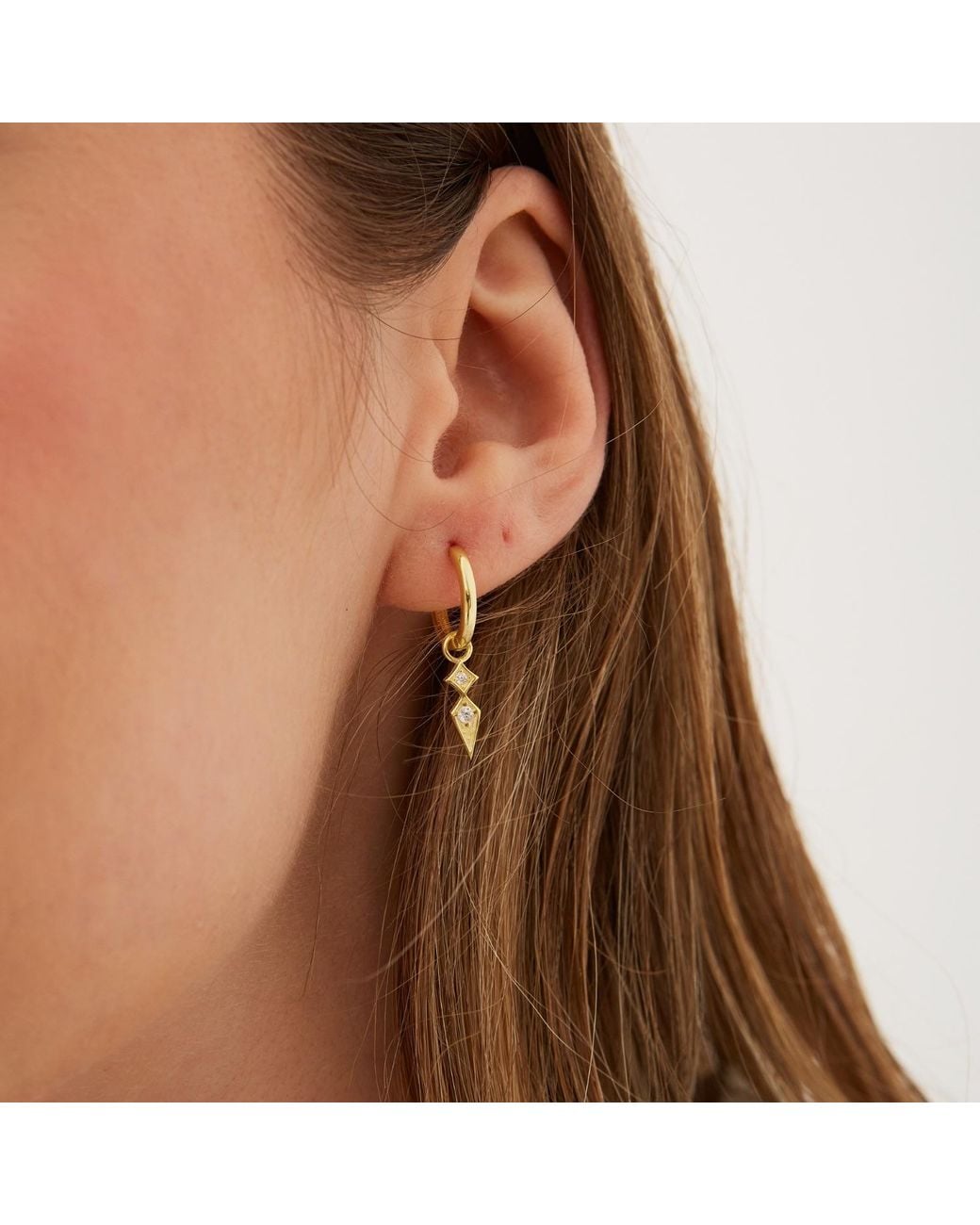 Spero London Metallic Sterling Rhombus Drop Earring