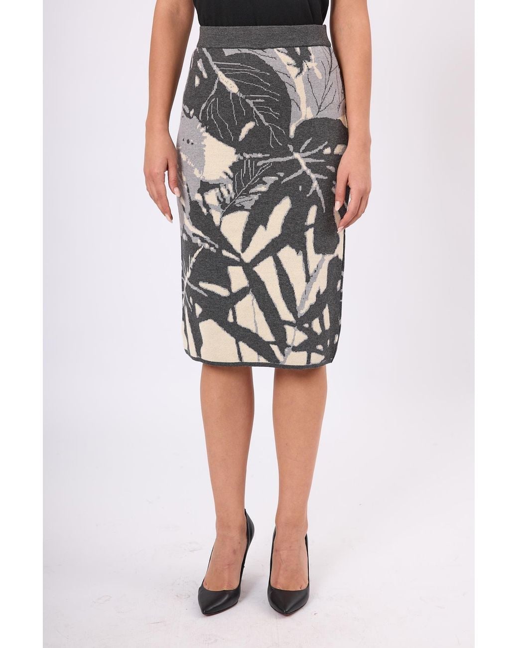 Peraluna Gray Susan Jacquard Knit Skirt