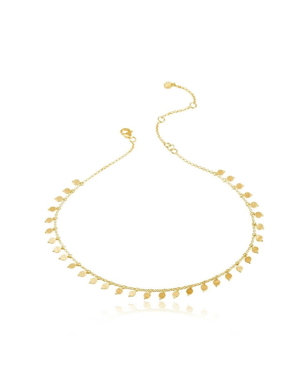 Moon London Metallic Multi Disk Choker Necklace