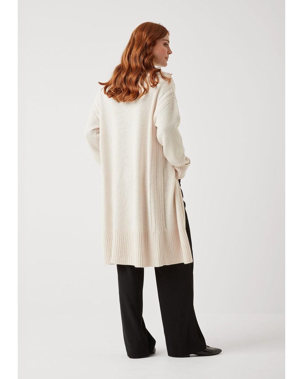 Loop Cashmere White Neutrals The Luxe Longline Coatigan