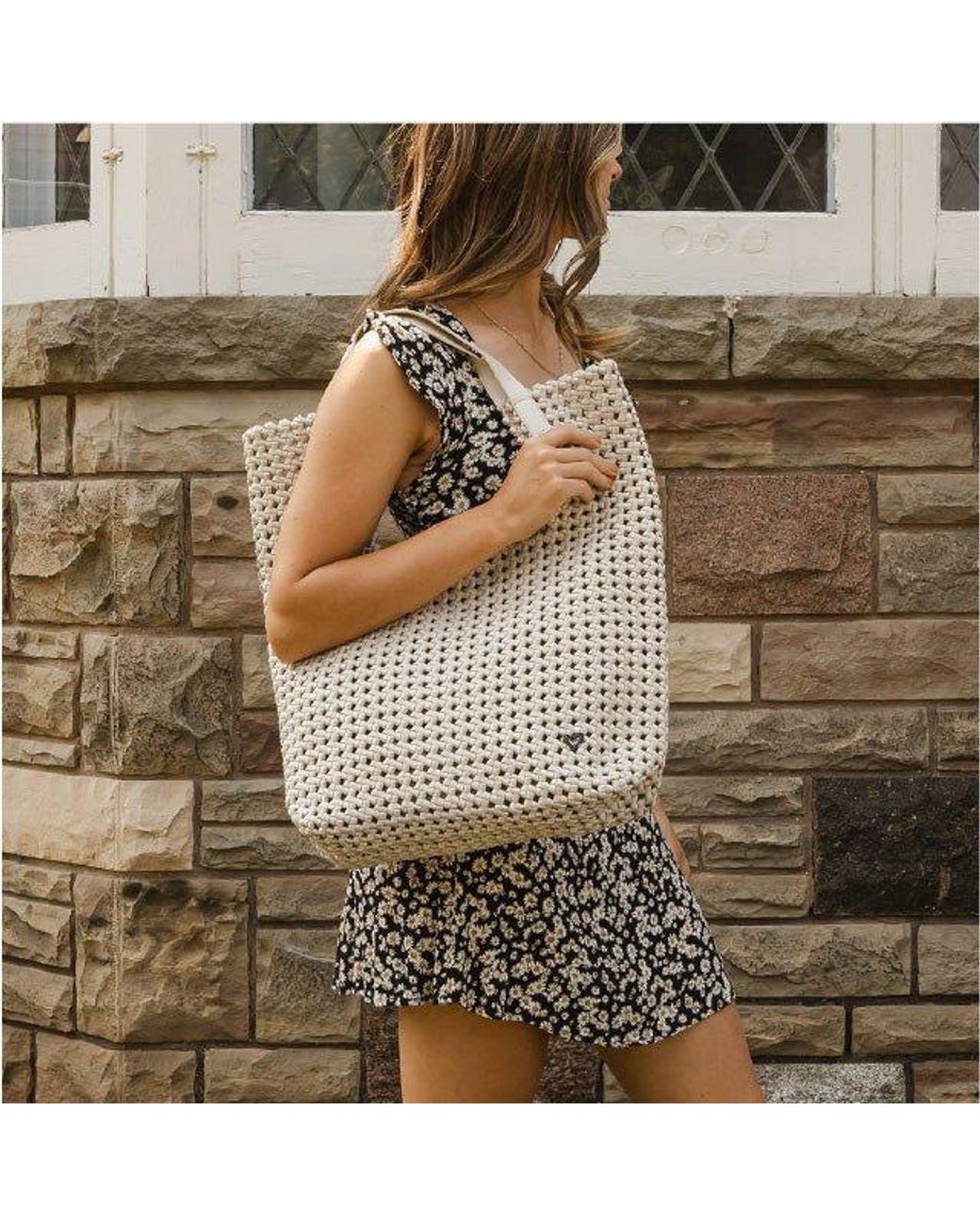 Prenelove Metallic Eston Woven Hand-Knotted Tote