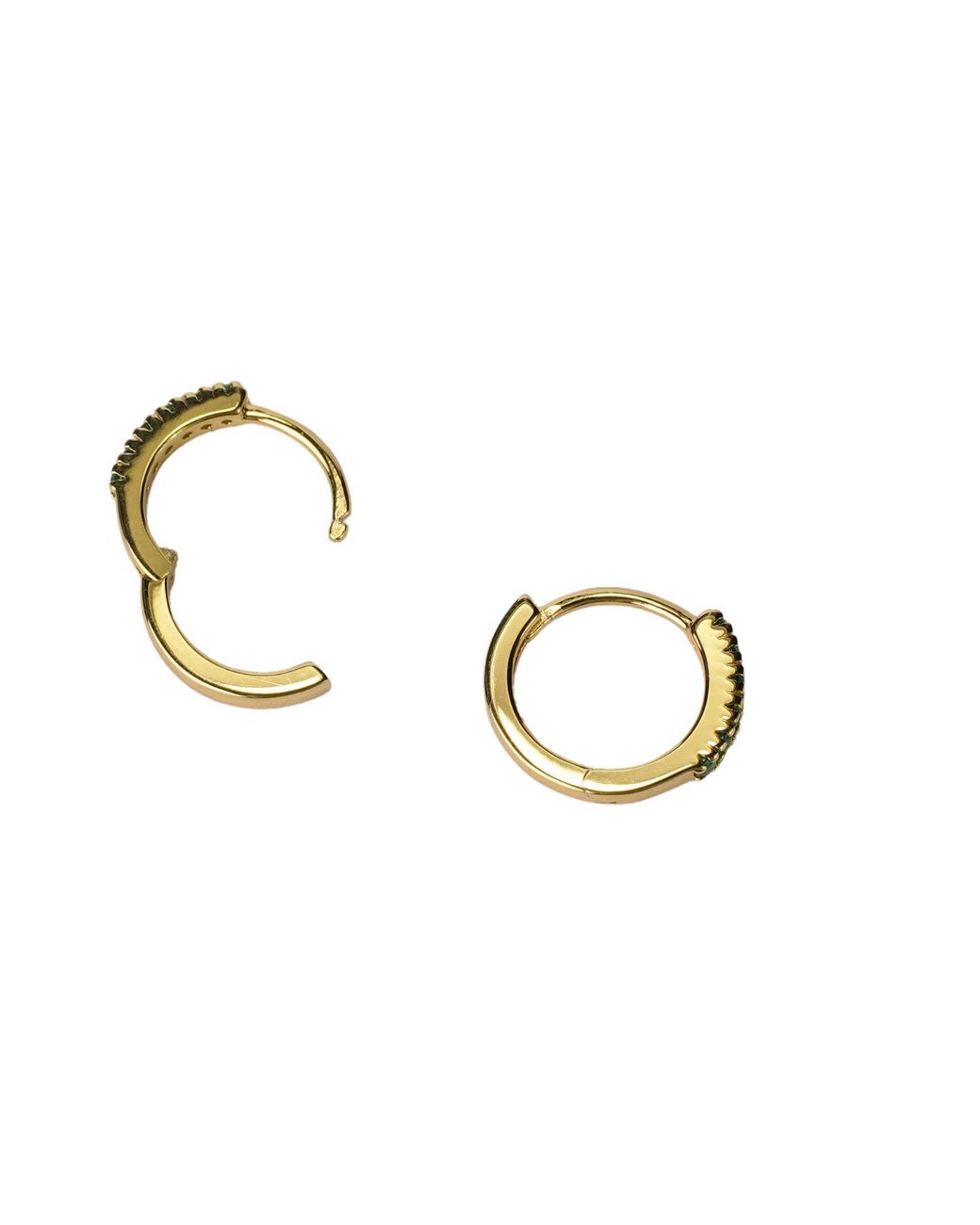 NASI SILVER White Adaya Huggie Hoops- Spinel