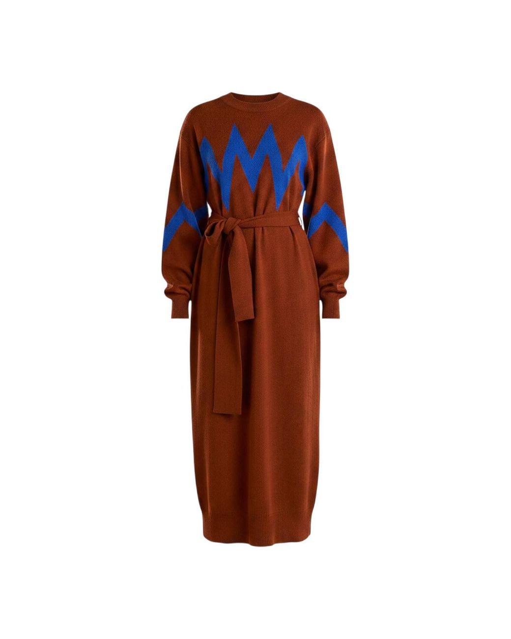 Maison Wanda Brown Zig Zag Dress
