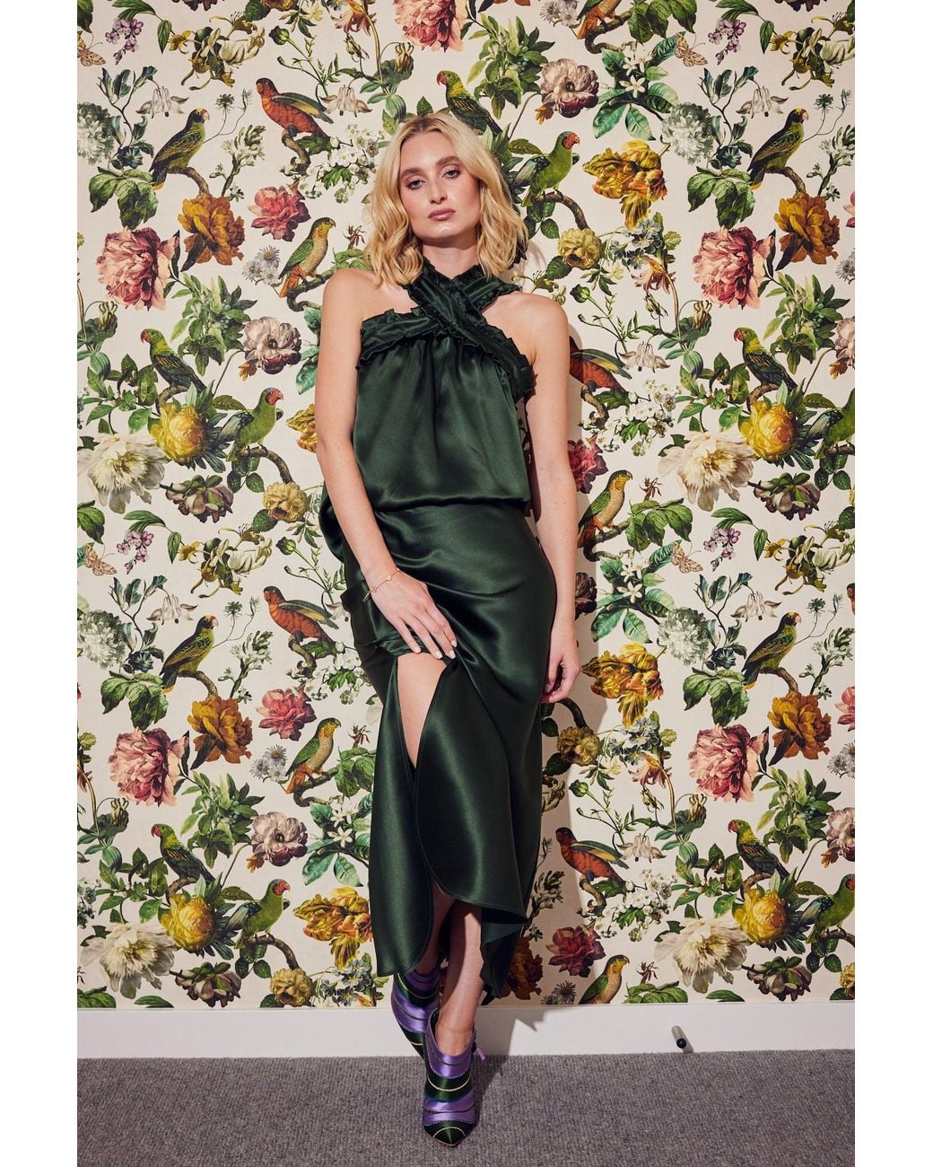 Lindsay Nicholas New York Green Jackie Criss Cross Top