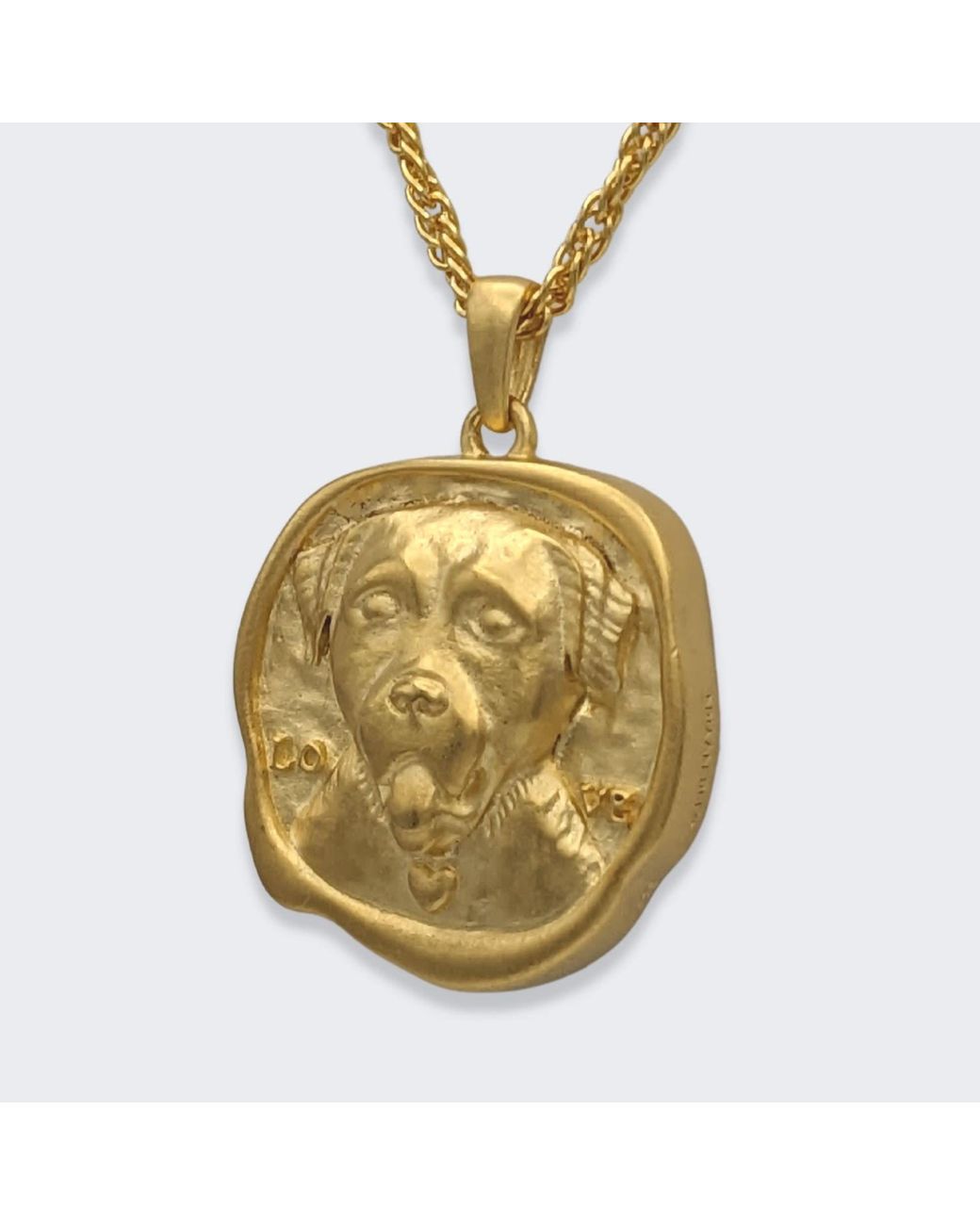 Frenvyrn Metallic Lars Reversible Dog Coin Necklace, Vermeil for men
