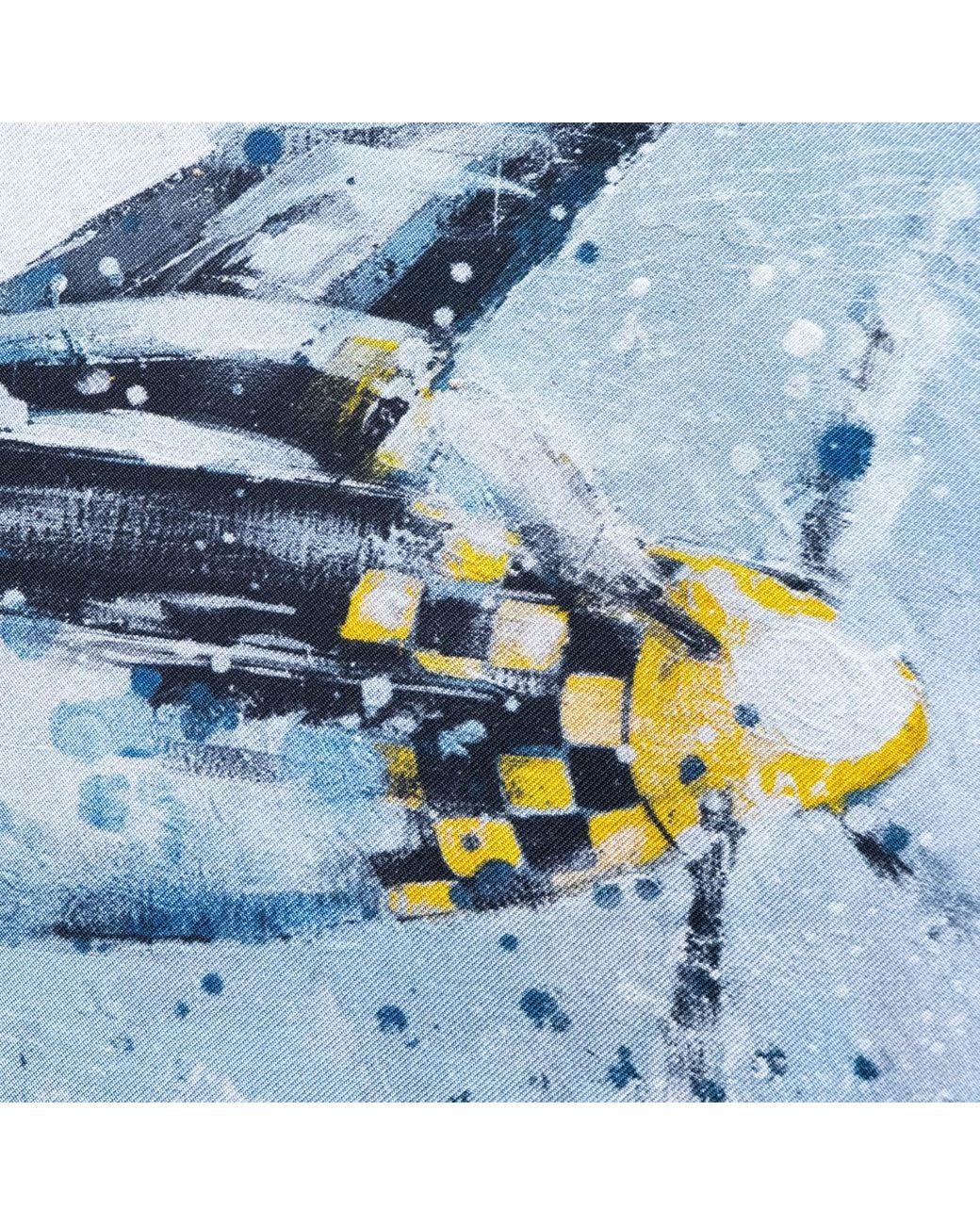 Otway & Orford Blue 'American Patrol' Fighter Aircraft Silk Pocket Square. Full-Size for men