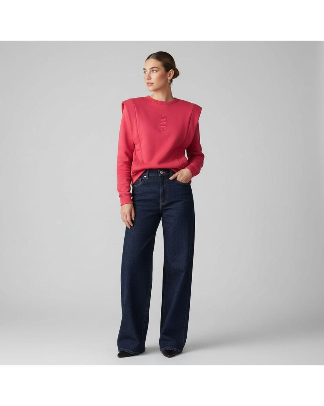 Mimhi Maison Red Shoulder Pad Lauper Sweatshirt – Raspberry