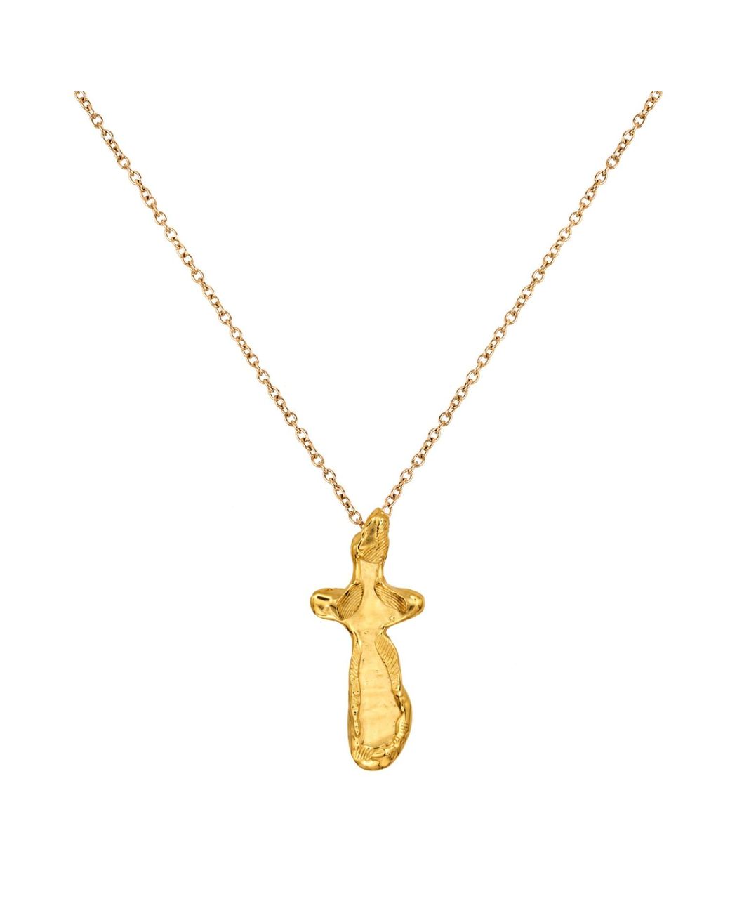 De Roms Metallic The Covenant Molten Cross Necklace
