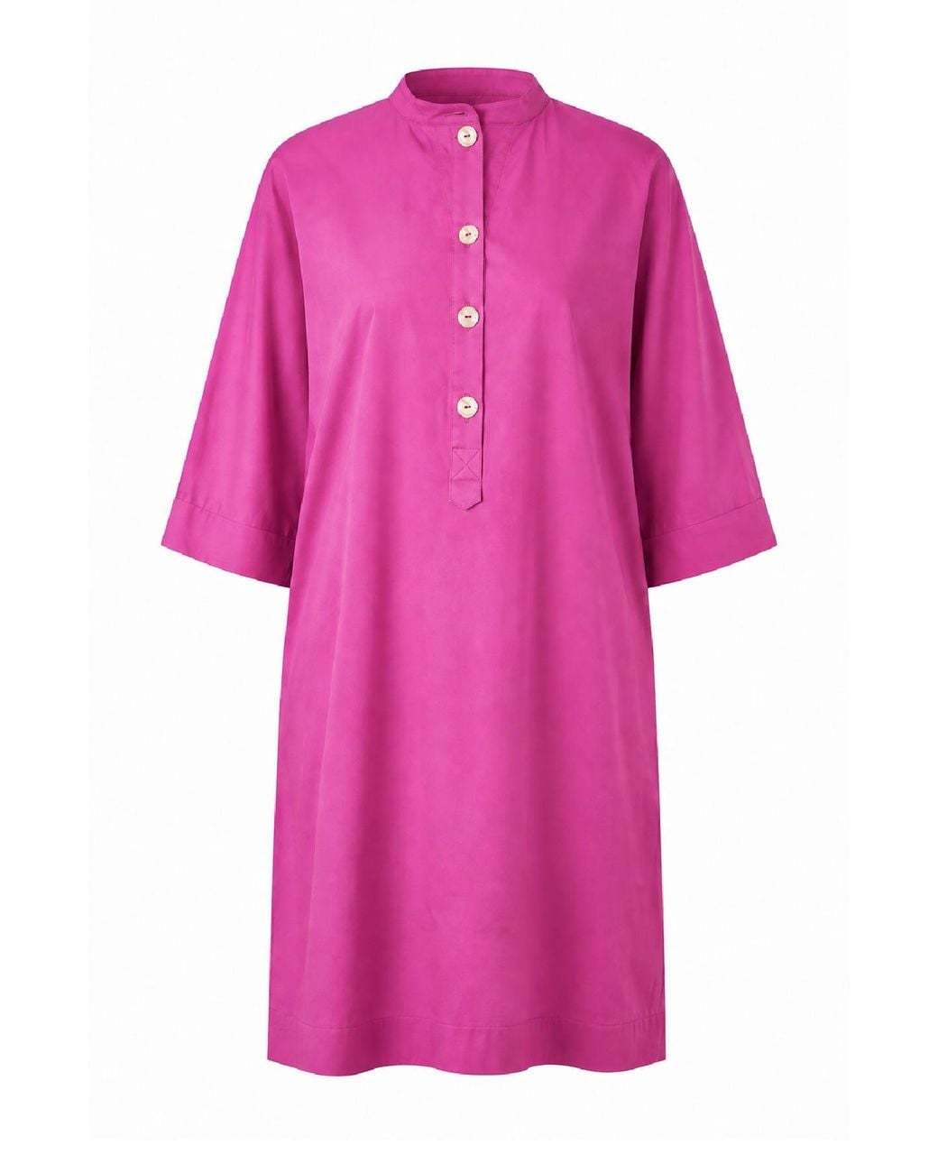 Conquista Pink Button-Placket Tunic Dress
