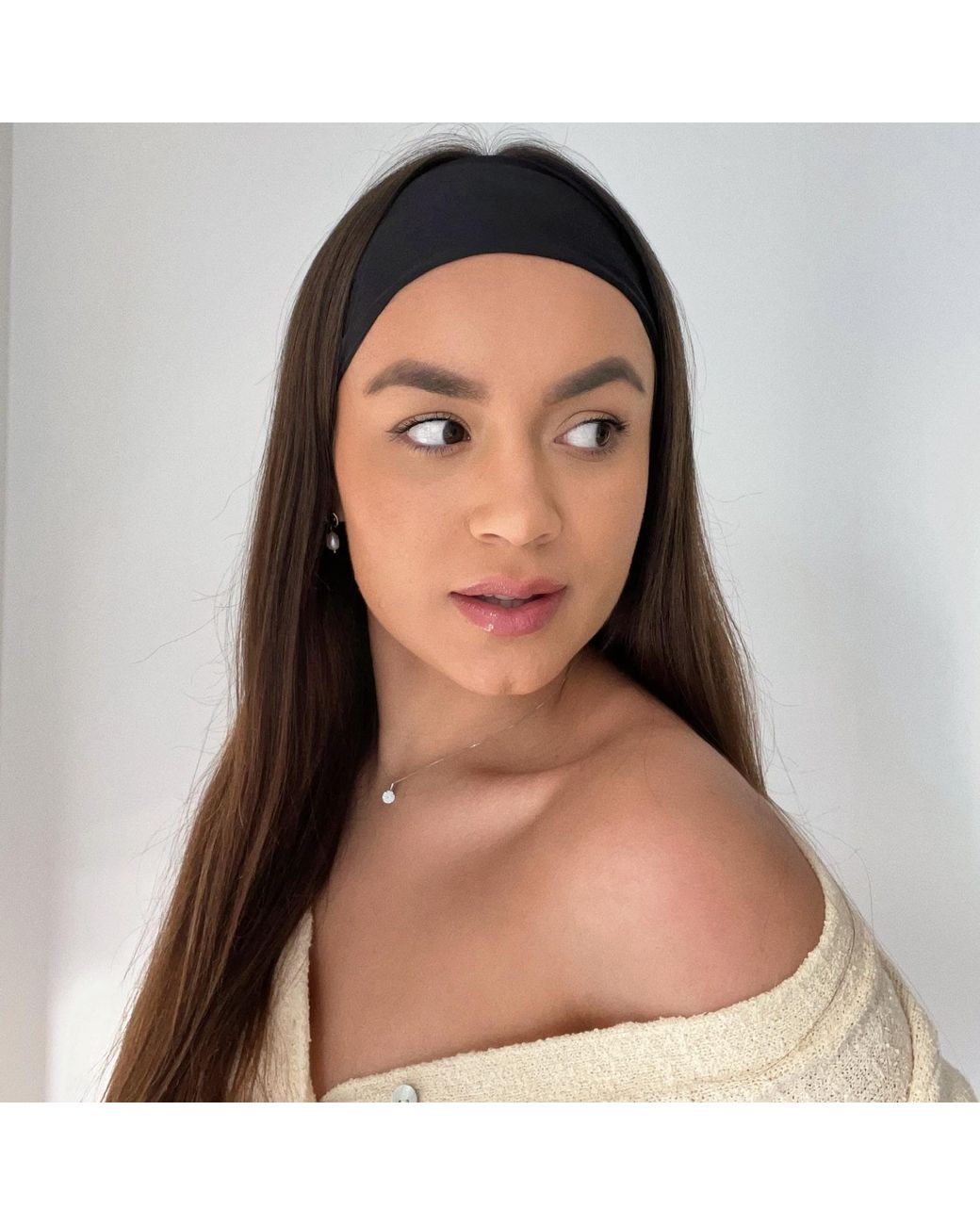 Sylk Gray Silk Wide Headband