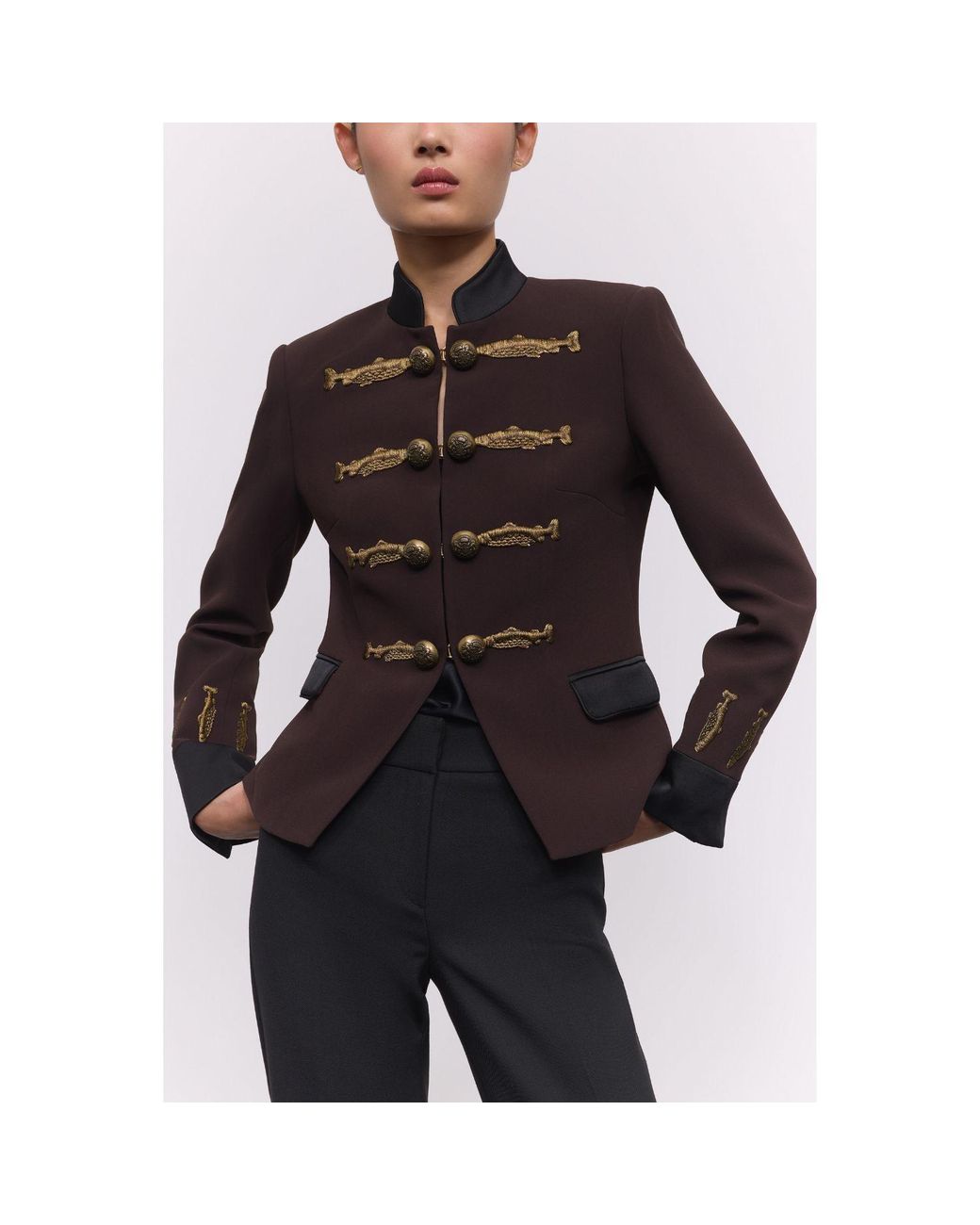 The Extreme Collection Black Military Blazer With Embroidery Nuvola