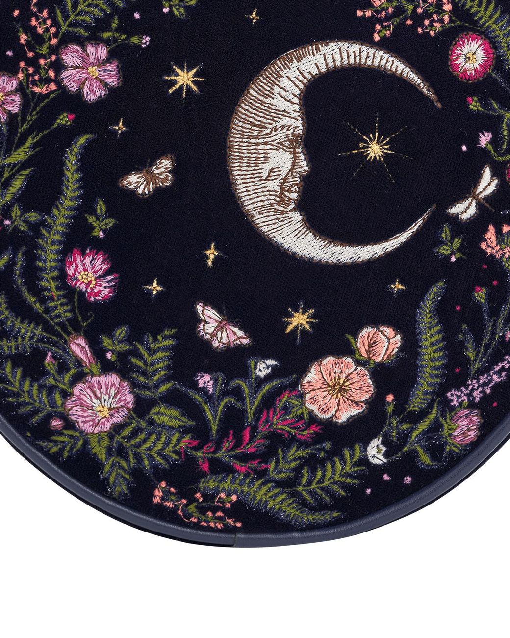 Fable England White Chloe Midnight Garden Embroidered Circle Bag