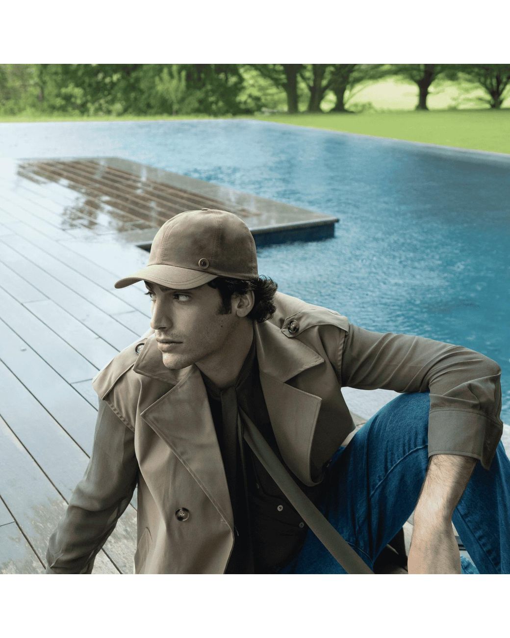 DORIA 1905 Brown Safari Rainproof Fabric Baseball Cap for men
