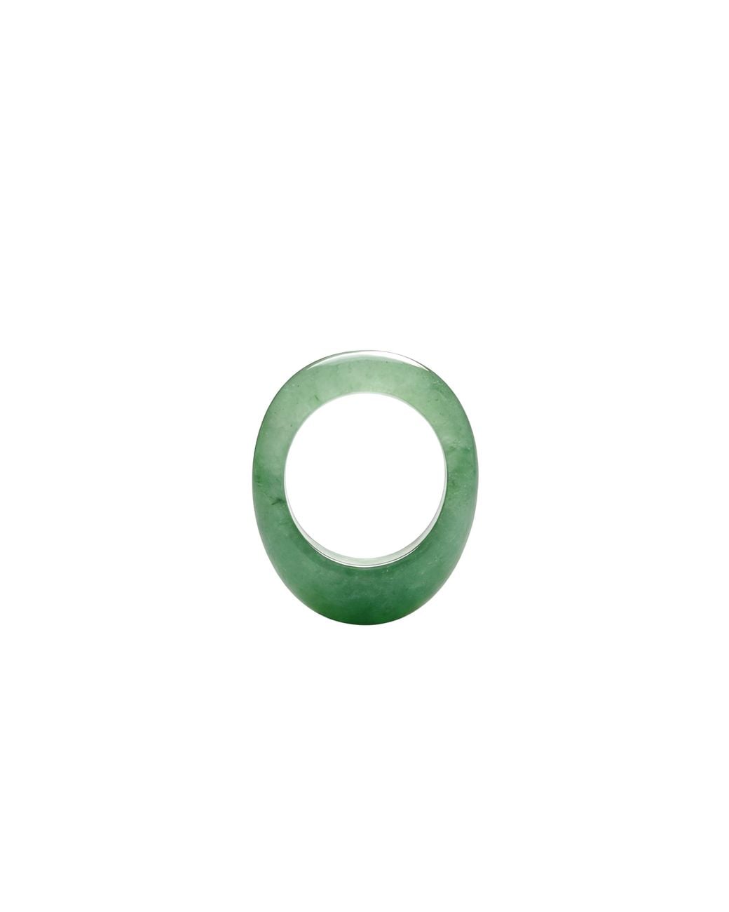 seree Green Thin Dome Jade- Aventurine Signet Ring