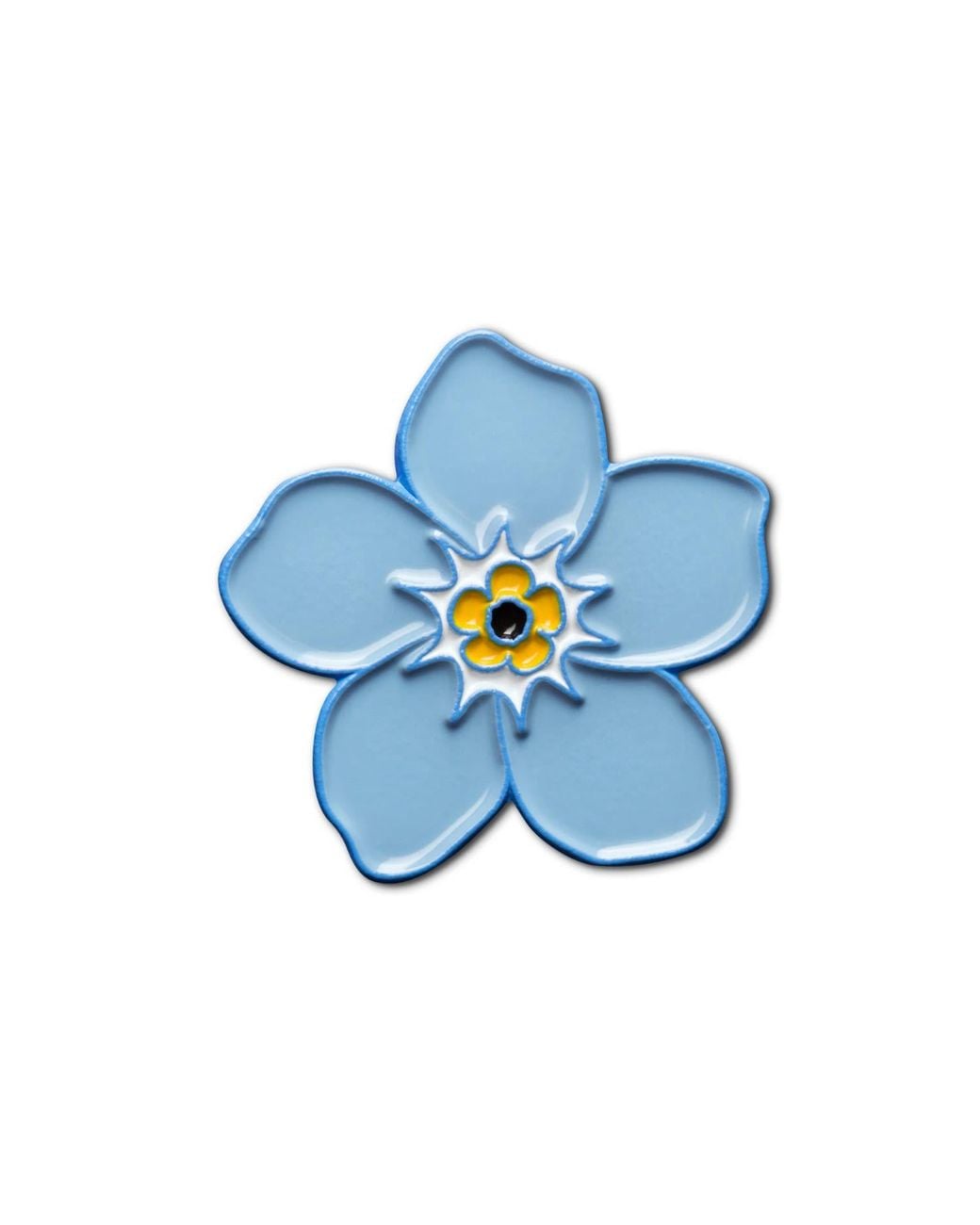 Make Heads Turn Blue Enamel Pin Forget Me Not Flower