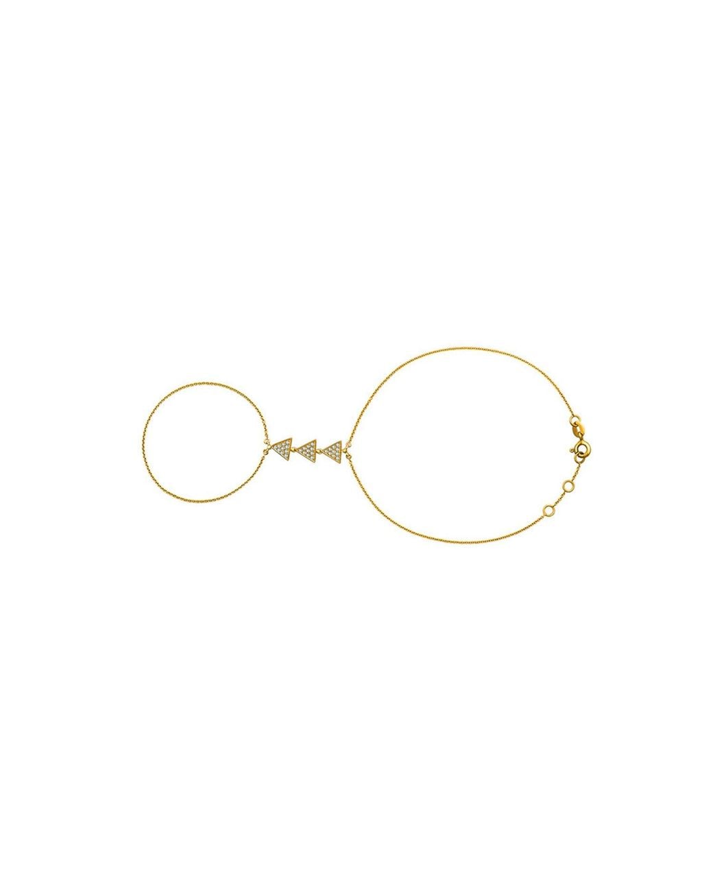 Genevieve Collection Metallic 18K Arrow Shape 2 Way Diamond Bracelet