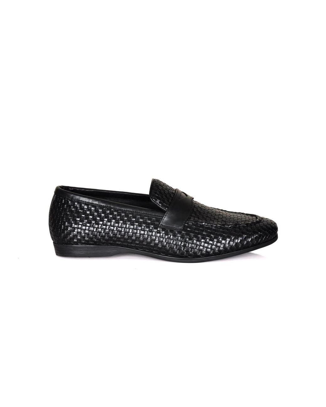 DAVID WEJ Black Lorenzo Woven Loafers for men
