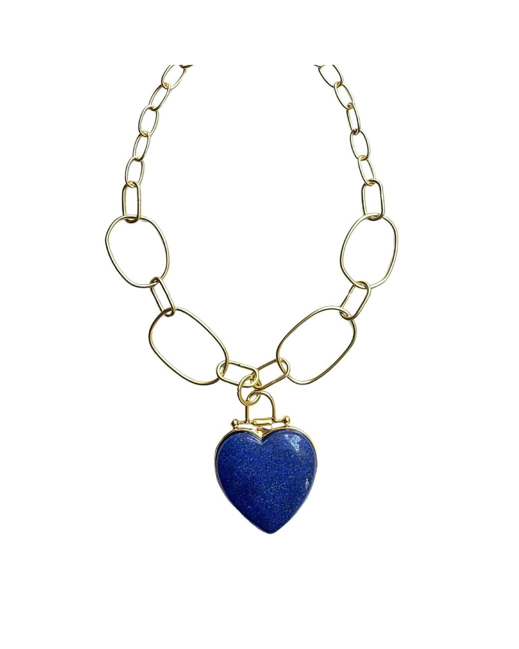 Rare Matters Jewelry Blue Luxe Lapis Lazuli Heart Pendant Necklace